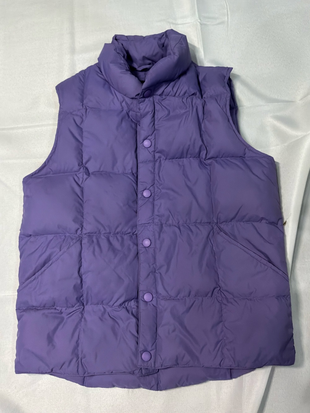 Lands’ End Purple Puffer Vest Snap Front